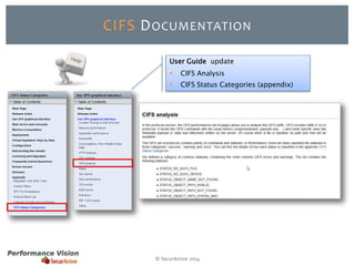 CIFS DOCUMENTATION 
User Guide update 
 CIFS Analysis 
 CIFS Status Categories (appendix) 
© SecurActive 2014 
 