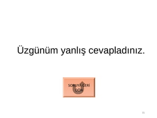 Üzgünüm yanlış cevapladınız.
35
SORUYA GERİ
DÖN
 