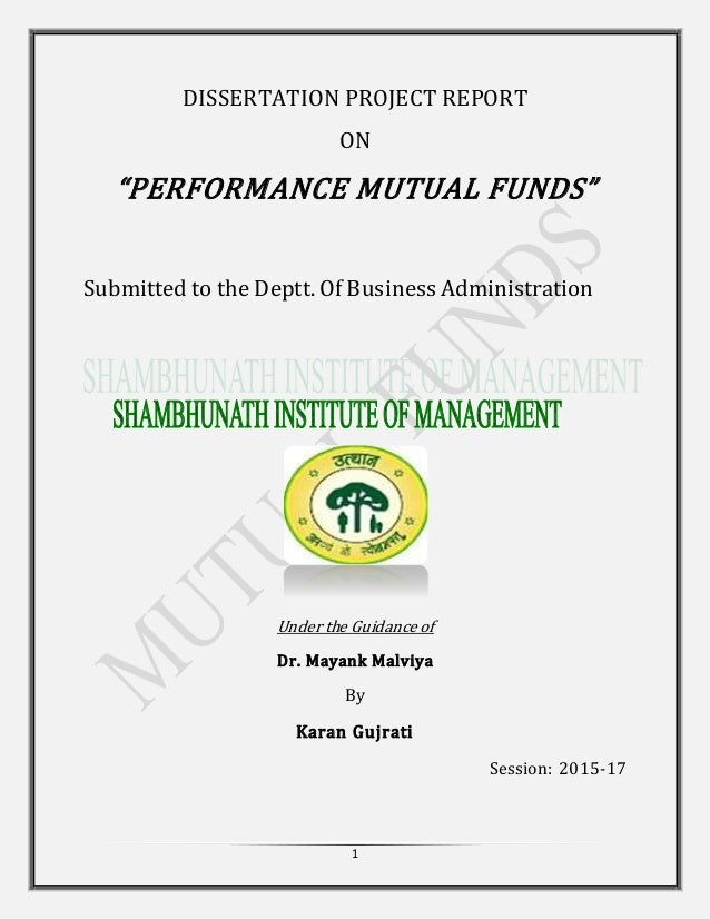 Dissertation mutual funds