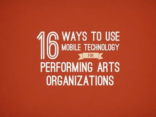 Guide by Cell Performing arts presentation