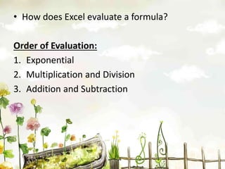 Performing basic computation (Microsoft Excel) | PPTX