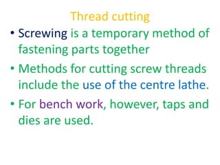 Performing bench work ppt | PPTX