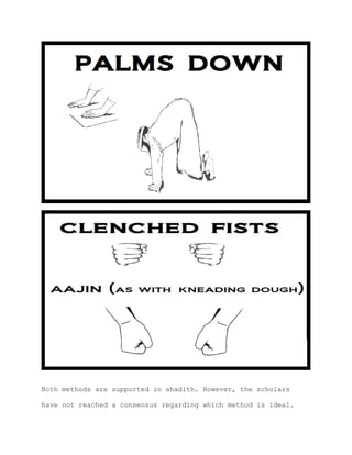 Both methods are supported in ahadith. However, the scholars
have not reached a consensus regarding which method is ideal.
 