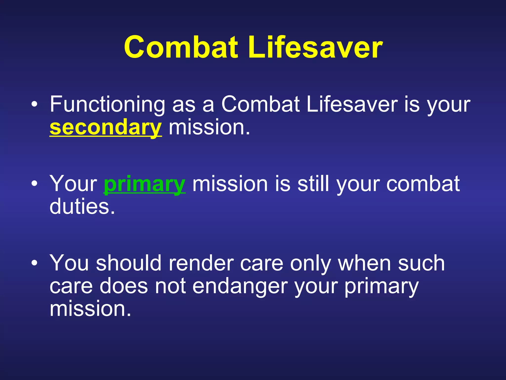 Perform tactical combat casualty care | PPT | First Aid | Injuries