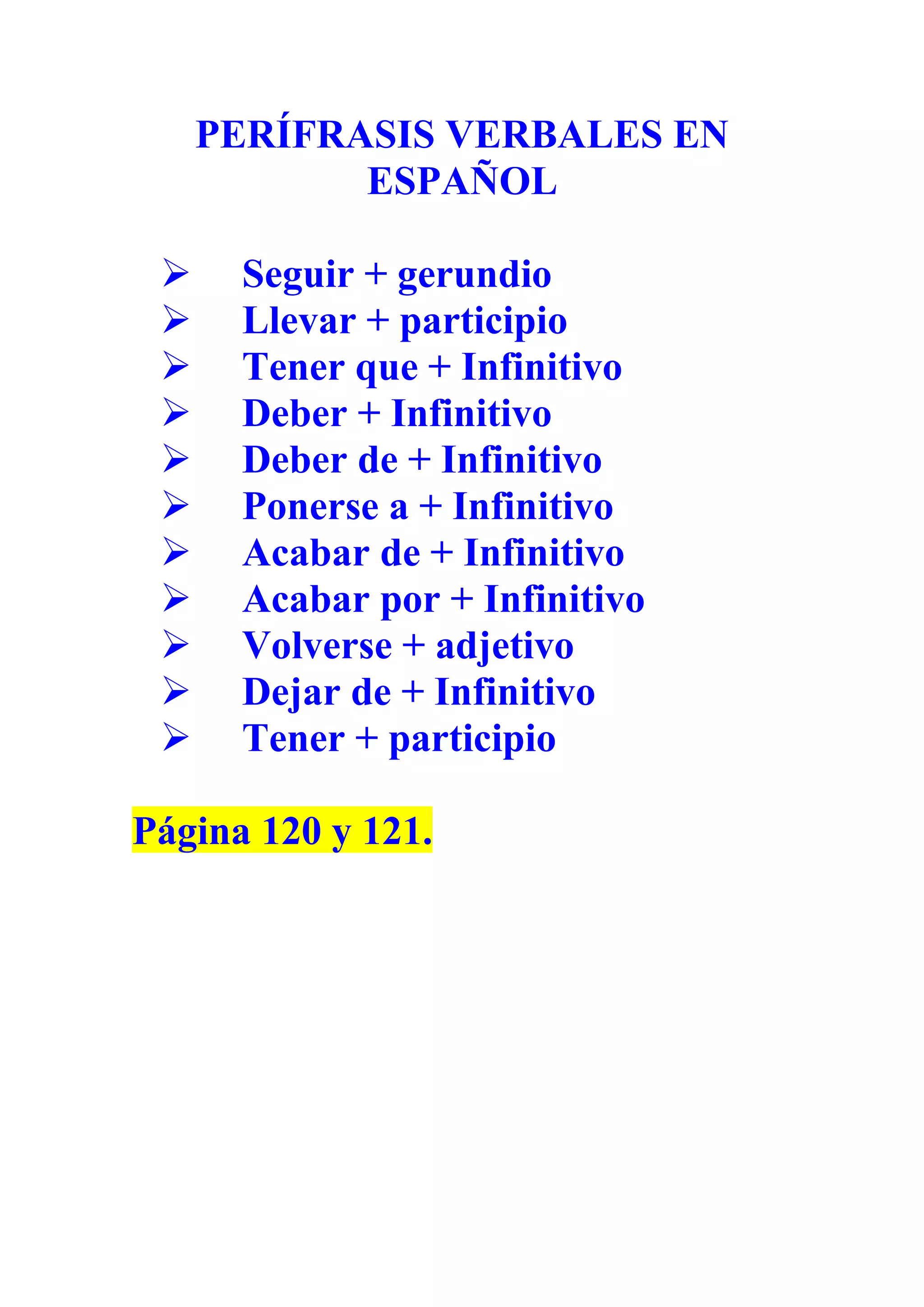 Perífrasis verbales en español | PDF