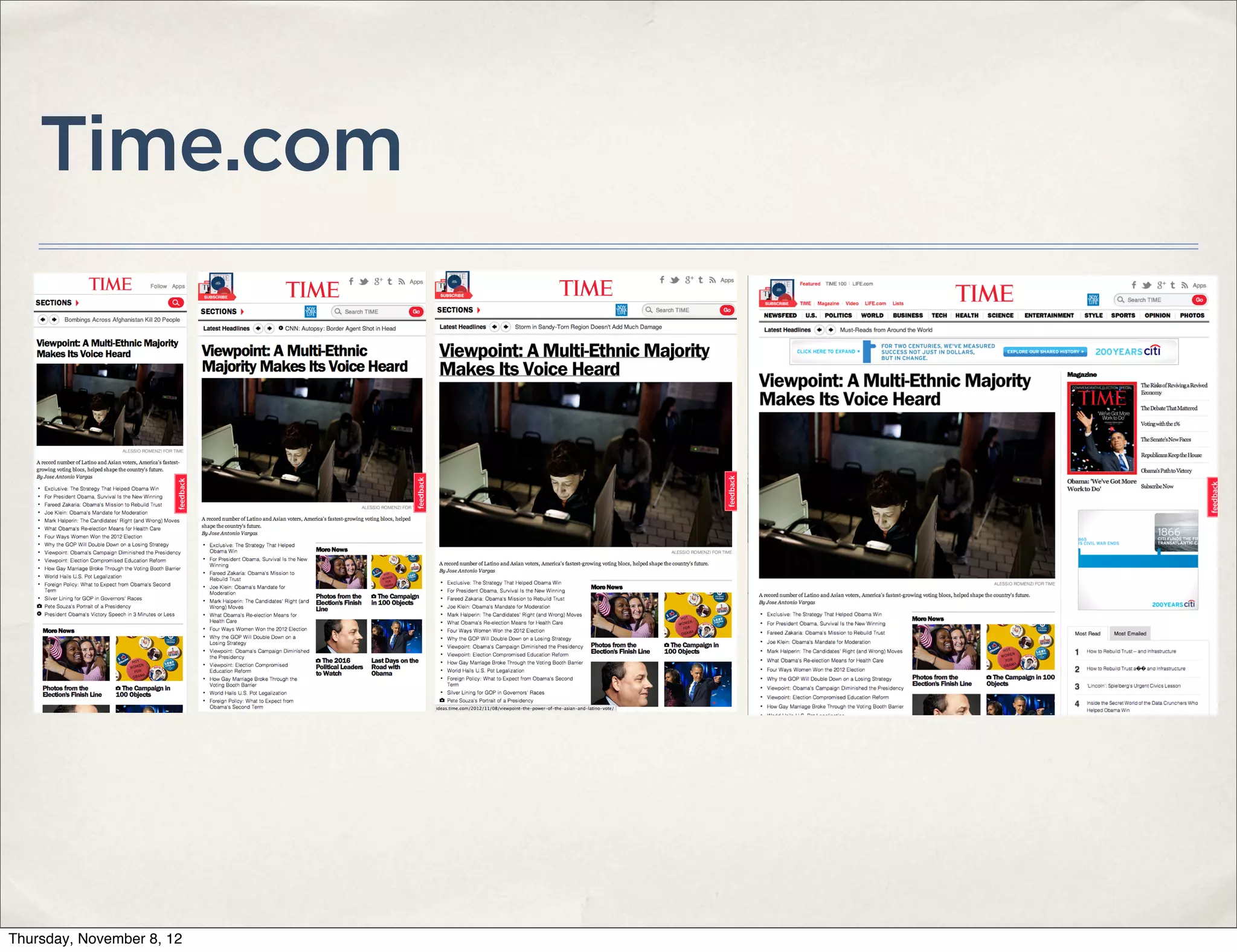 Time.com




Thursday, November 8, 12
 