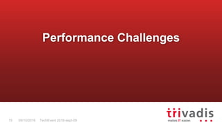 TechEvent 2016-sept-0915 09/10/2016
Performance Challenges
 
