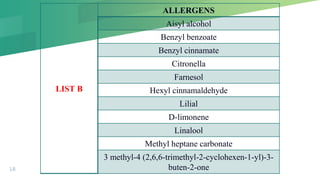 Perfumes, Classification of perfumes, Perfume ingredients listed as ...