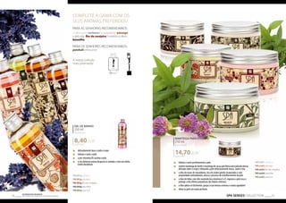 Complete a gama com os 
seus aromas preferidos! 
Para as senhoras recomendamos: 
a refrescante verbena I o sumarento pêssego 
a delicada flor de cerejeira I a exótica e doce 
baunilha 
Para os senhores recomendamos: 
patchuli refrescante 
A nossa coleção 
mais premiada! 
Gel de banho 
250 ml 
Shower gel 
8,40 EUR 
33,60 EUR/1 l 
14,70 EUR 
75 Os produtos FM GROUP 
são produtos o 74 riginais da FM GOPRU WORLD 
„„ delicadamente lava e cuida o corpo 
„„ hidrata e nutre a pele 
„„ a pro-vitamina B5 acalma a pele 
„„ o seu delicioso aroma desperta os sentidos e tem um efeito 
muito duradouro 
FM 001g verbena 
FM 002g pêssego 
FM 003g flor de cerejeira 
FM 004g baunilha 
FM 005g patchuli 
MANTEIGA PARA O CORPO 
250 ml 
Body butter 
58,80 EUR/1 l 
„„ hidrata e nutre perfeitamente a pele 
„„ contém manteiga de karité e manteiga de cacau que deixa uma película oleosa 
delicada sobre o corpo e deixando a pele deliciosamente macia, suave e lisa 
„„ o óleo de nozes de macadâmia, rico em ácidos gordos insaturados e com 
propriedades antioxidantes, atrasa o processo de envelhecimento da pele 
„„ o óleo de linho, com alto conteúdo das vitaminas E e F, regenera a pele seca e 
protege-a dos efeitos prejudiciais dos fatores externos 
„„ o óleo aplica-se fácilmente, graças à sua textura cremosa e muito agradável 
„„ deixa na pele um suave perfume 
FM sm01 verbena 
FM sm02 pêssego 
FM sm03 flor de cerejeira 
FM sm04 baunilha 
FM sm05 patchuli 
SPA SENSES COLLECTION 
 