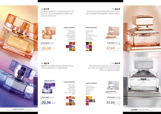FM 317 
Um aroma tentador de suculento pêssego em con-junto 
com o aroma de sabugueiro, pimenta rosa, 
patchuli e âmbar cinza 
PERFUMES 50 ml 
concentração 20% 
22,50 EUR 
450,00 EUR/1 l 
NOTAS OLFATIVAS: 
Notas de cabeça: 
pimenta rosa, 
groselha vermelha 
Notas de coração: 
framboesa, pêssego, 
violeta, flores lilás 
Notas base: 
patchuli, âmbar 
PERFUMES 50 ml 
concentração 20% 
22,50 EUR 
FM 303 
Sedutora aroma de groselha preta e pêra combina-do 
com peónia, flor de algodão e notas de madeira. 
PERFUMES 50 ml 
concentração 20% 
37,00 EUR 
PERFUMES 50 ml 
concentração 20% 
37,00 EUR 
LUXURY COLLECTION 13 Os produtos FM GROUP 
são produtos o 12 riginais da FM GOPRU WORLD 
FM 292 
Agradável composição refrescante de líchia, ameixa, 
mimosa, violeta, jasmim e madeira de teca. 
450,00 EUR/1 l 
NOTAS OLFATIVAS: 
Notas de cabeça: 
líchia, ameixa, 
morango, pêra 
Notas de coração: 
violeta, jasmin 
Notas base: 
âmbar, baunilha, madeira 
de teca 
FM 304 
União de passiflora, frésia, lírio e flor ylang-ylang 
com a fescura da tangerina, fortunela e um toque 
oriental de madeira de sândalo. 
NOTAS OLFATIVAS: 
Notas de cabeça: 
groselha preta, 
pêra 
Notas de coração: 
violeta alpina, peónia real 
Notas base: 
flor de algodão, 
madeira preciosa 
NOTAS OLFATIVAS: 
Notas de cabeça: 
tangerina, fortunela 
Notas de coração: 
flor de frésia, íris, 
passiflora 
Notas base: 
sândalo 
740,00 EUR/1 l 
740,00 EUR/1 l 
 