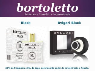 Perfumes e Cosméticos Internacionais

Black

Bvlgari Black

33% de fragrância e 0% de água, gerando alto poder de concentração e fixação.

 