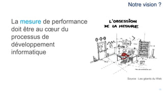 1616
La mesure de performance
doit être au cœur du
processus de
développement
informatique
Notre vision ?
Source : Les géants du Web
 