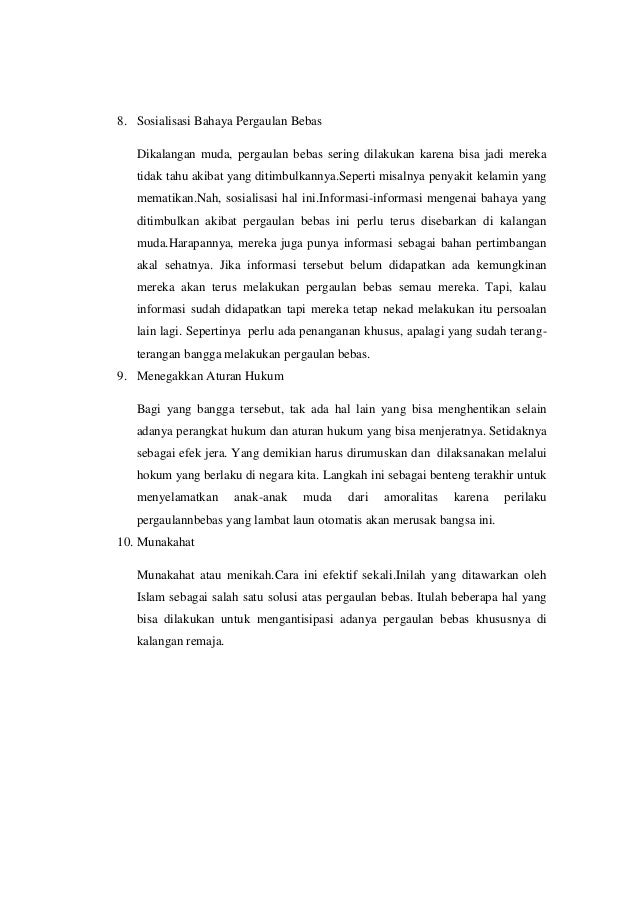 Dalam Islam Nama Lain Dari Pergaulan Bebas Adalah