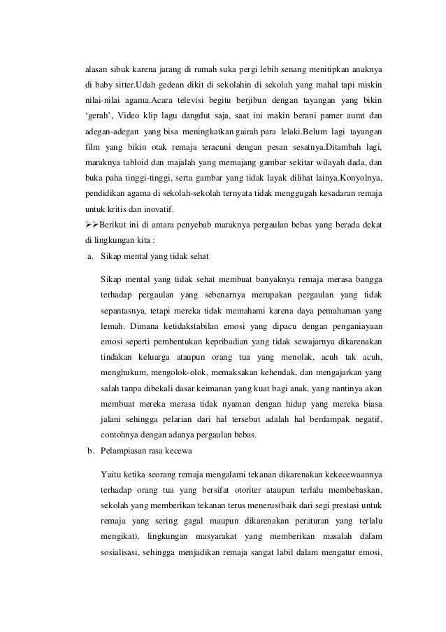 Pergaulan Bebas Remaja