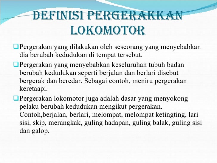 Pergerakan Lokomotor & Bukan Lokomotor