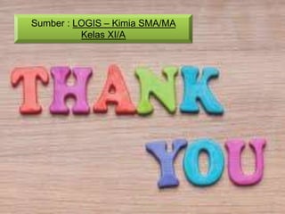 Sumber : LOGIS – Kimia SMA/MA 
Kelas XI/A 
