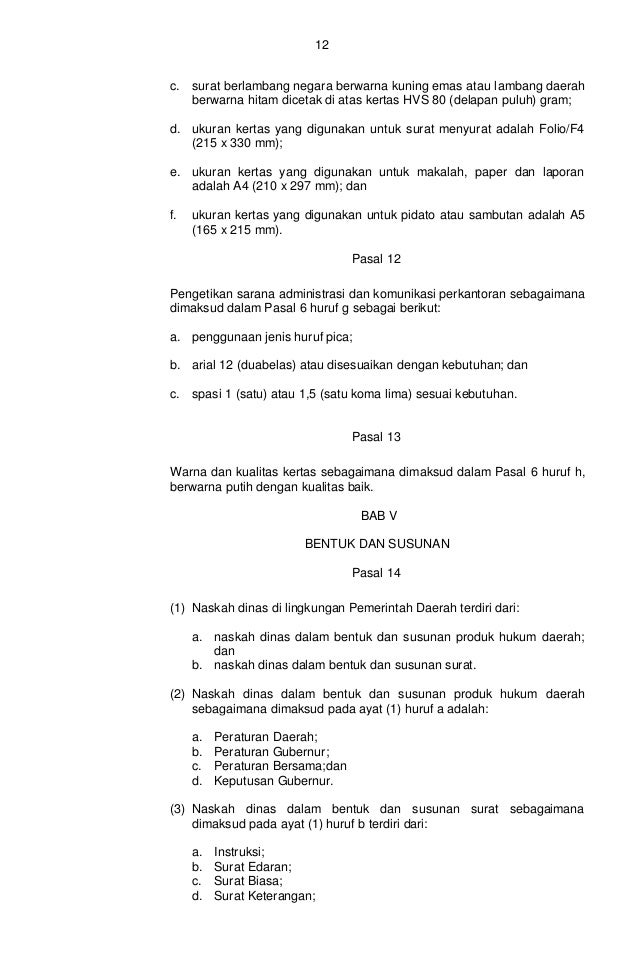 Pergub tata naskah dinas no. 194 tahun 2012 Pergub tata naskah dinas no. 194 tahun 2012
