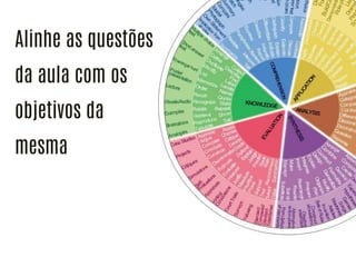 Alinhe as questões
da aula com os
objetivos da

mesma

 