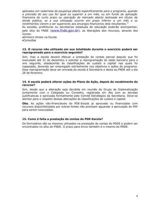 Perguntas e respostas PDE