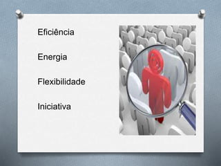 Eficiência
Energia
Flexibilidade
Iniciativa
 