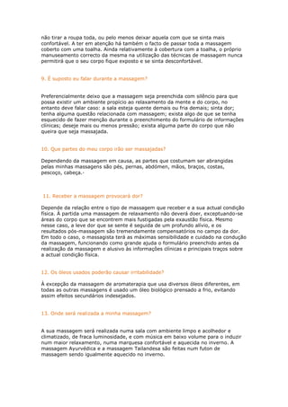 Perguntas e Respostas sobre Massagens | PDF
