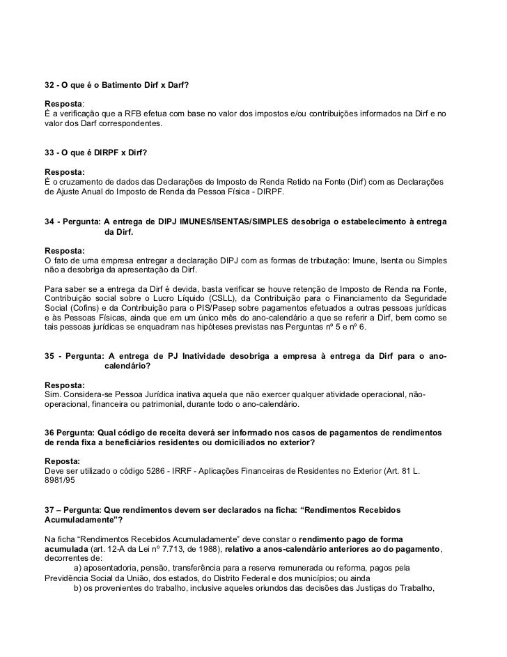 Perguntas E Respostas Dirf 2012