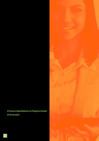 S-1310 - Eventos Periódicos – Serviços Tomados
mediante Cessão de Mão de Obra;
S-1320 - Eventos Periódicos – Serviços Prestados
mediante Cessão de Mão de Obra;
S-1330 - Eventos Periódicos – Serviços Tomados
de Cooperativa de Trabalho;
S-1340 - Eventos Periódicos – Serviços Prestados
pela Cooperativa de Trabalho;
S-1350 - Eventos Periódicos – Aquisição de
Produção;
S-1360 - Eventos Periódicos – Comercialização da
Produção;
S-1370 - Eventos Periódicos – Recursos Recebidos
ou Repassados para Associação Desportiva que
mantenha equipe de Futebol Profissional;
S-1380 - Eventos Periódicos – Informações
complementares – Desoneração;
S-1390 - Eventos Periódicos – Receita de
Atividades Concomitantes;
S-1399 - Eventos Periódicos – Fechamento;
S-1400 - Eventos Periódicos – Bases, Retenção,
Deduções e Contribuições;
S-1800 - Eventos Periódicos – Espetáculo Desportivo.

E, para exclusão de eventos transmitidos
indevidamente, deverá ser transmitido arquivo no
leiaute previsto em S-2900 – Exclusão de Eventos.

O Governo disponibilizará um Programa Gerador
de Declaração?
A Receita Federal do Brasil divulgou, em seu site,
www.esocial.gov.br, uma série de perguntas e
respostas relativas ao assunto, dentre as quais consta
a de nº 6, relativa ao assunto, a qual reproduzimos a
seguir:
21

 