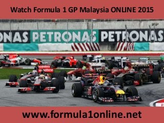 Watch Formula 1 GP Malaysia ONLINE 2015
www.formula1online.net
 