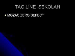 TAG LINE  SEKOLAH MOZAC ZERO DEFECT 