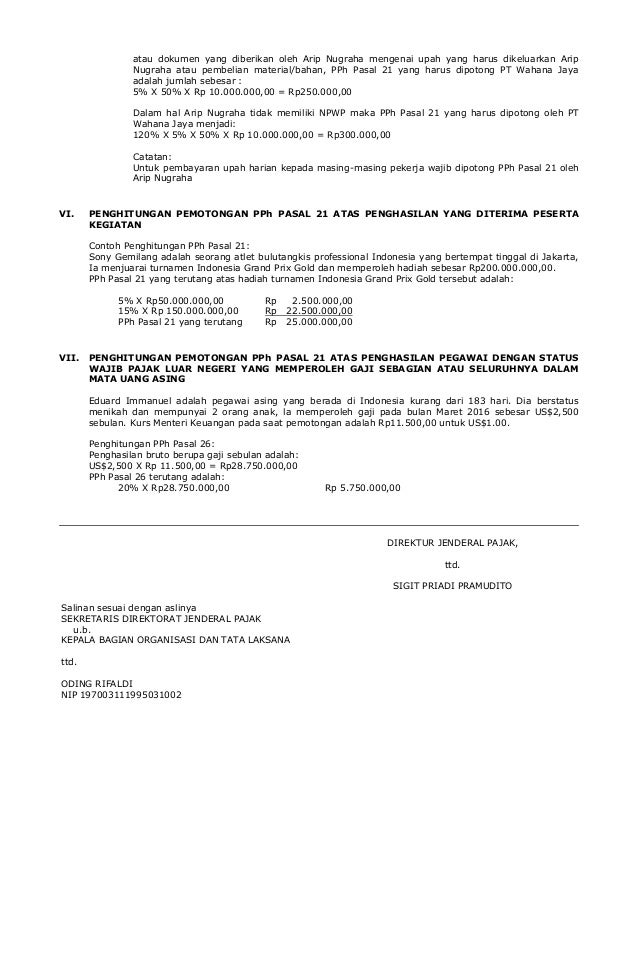 Contoh Soal Pph Pasal 21 Upah Harian