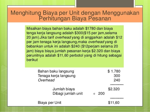 Perhitungan biaya pesanan & biaya proses done