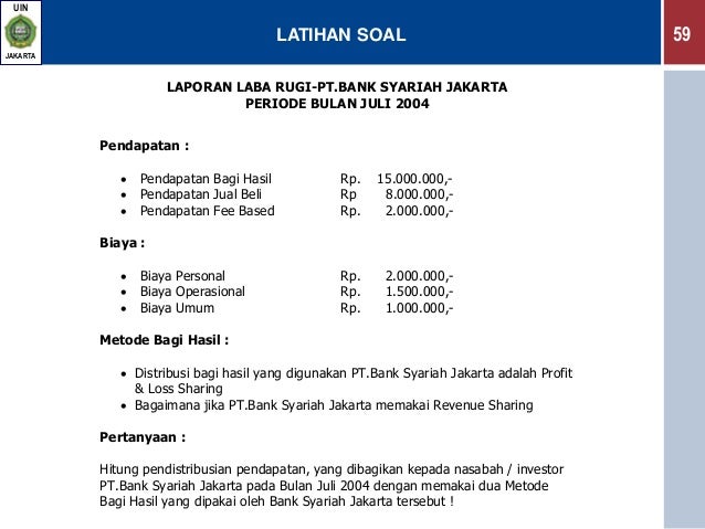 Perhitungan Distribusi Bagi Hasil Bank Syariah Lihat Akuntansi Distr