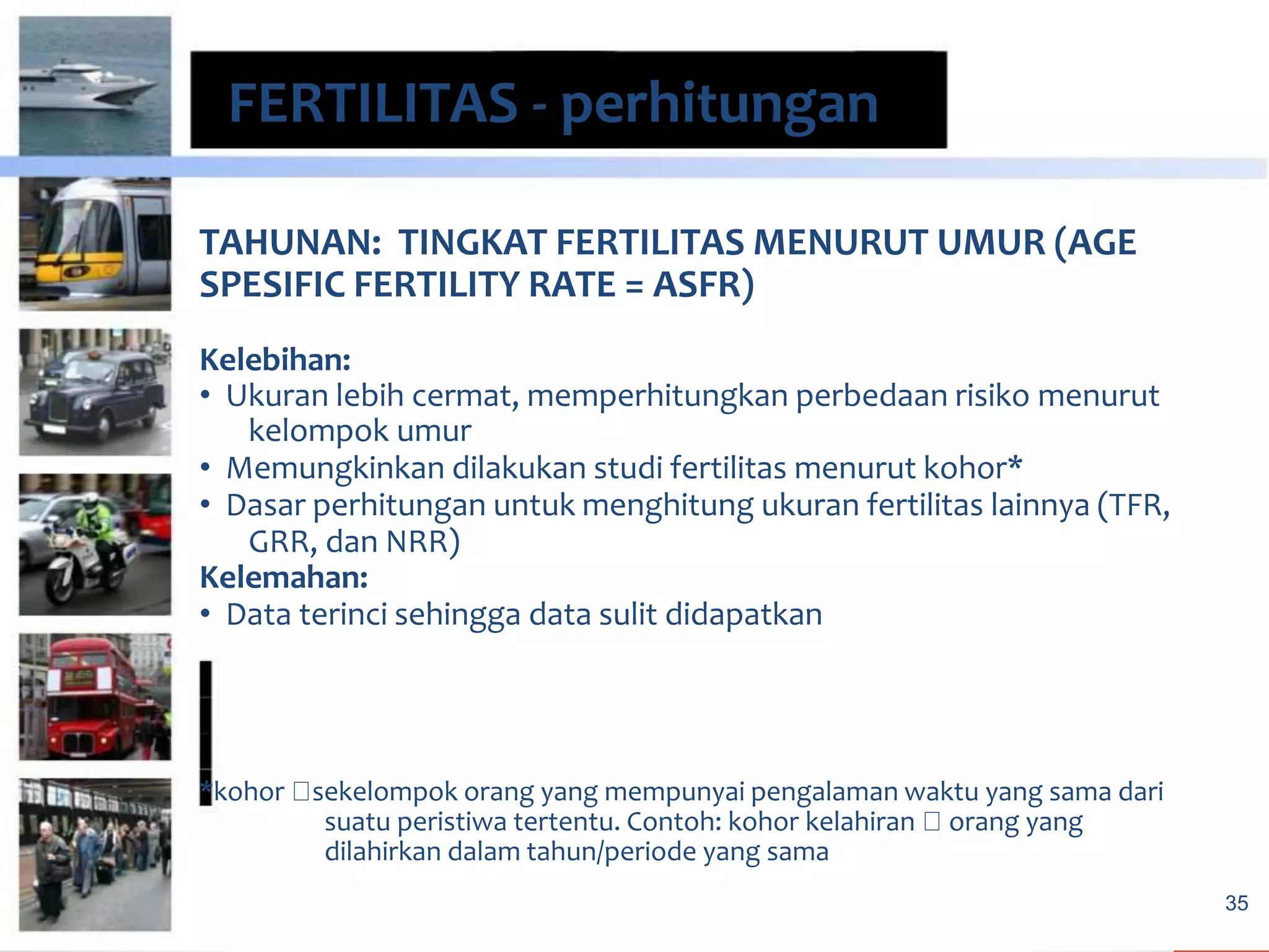 Perhitungan fertilitas, mortalitas dan migrasi | PPTX