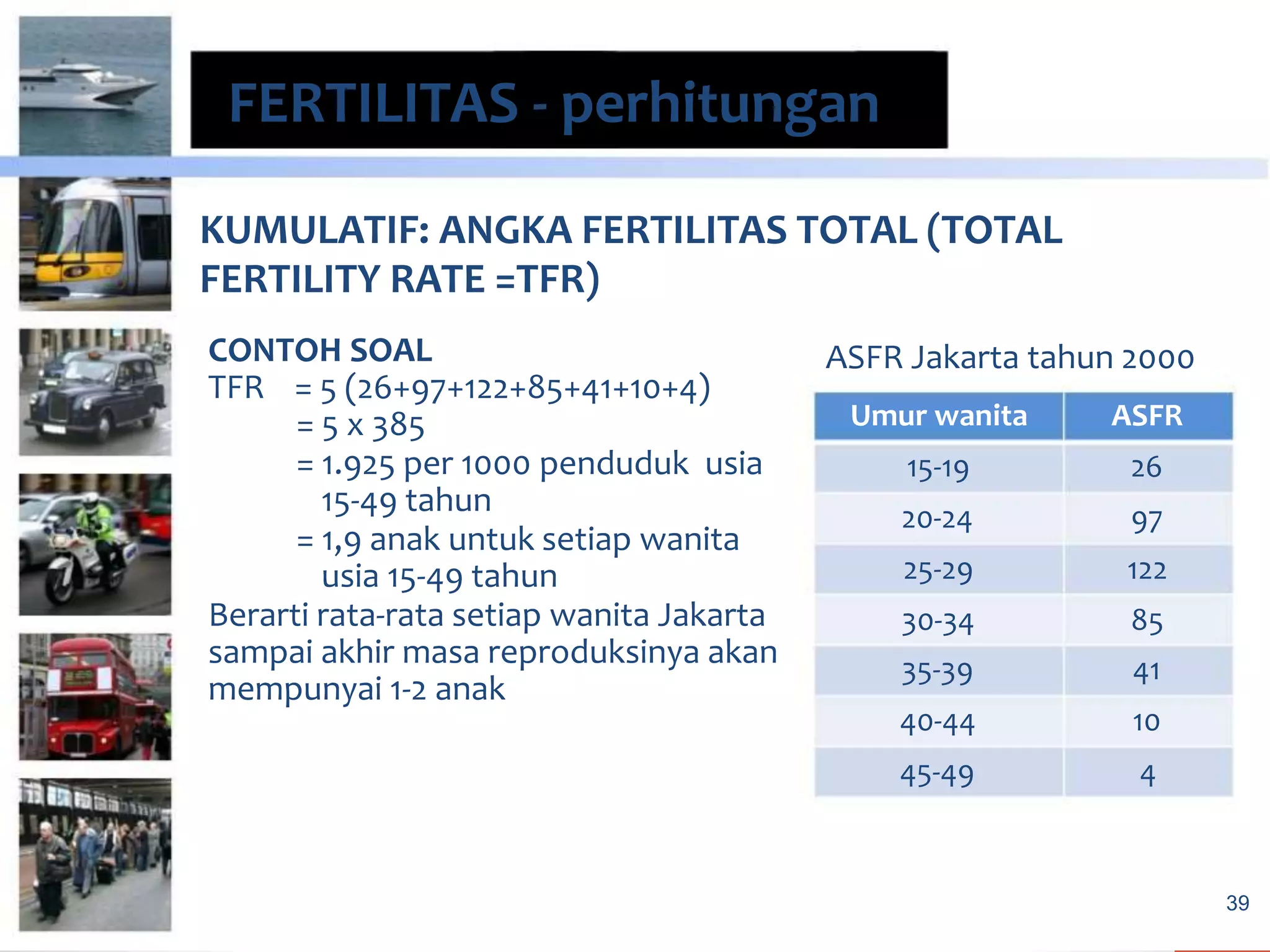 Perhitungan fertilitas, mortalitas dan migrasi | PPTX