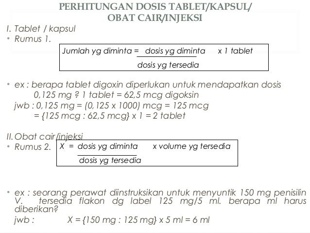 Contoh Soal Perhitungan Dosis Obat