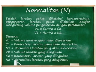 Perhitungan Pembuatan Larutan Pereaksi | PPTX