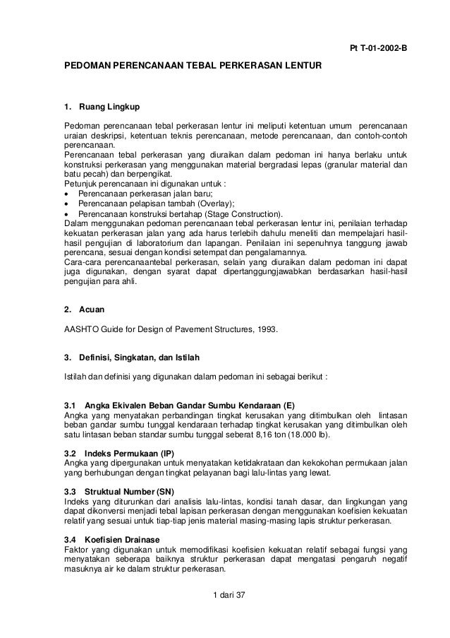 Perhitungan Perkerasan Lentur