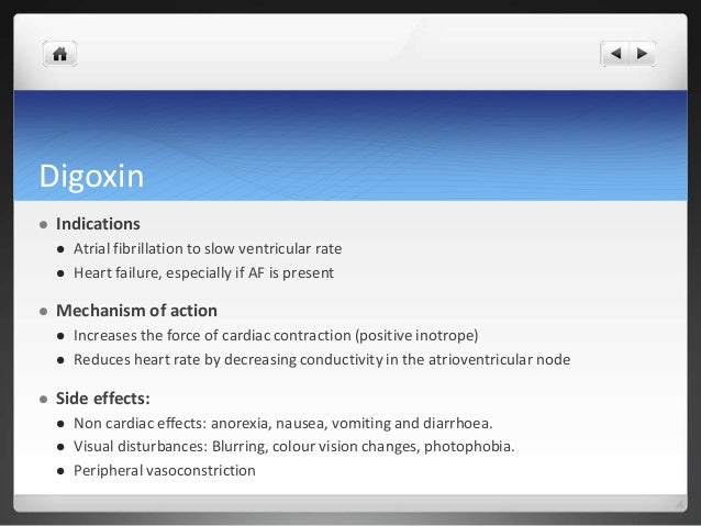 side effects of digoxin toxicity vision