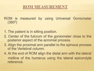 Rom Measure Periarthritis shoulder ppt (1) | PPTX