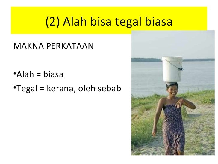 Maksud Peribahasa Alah Bisa Tegal Biasa