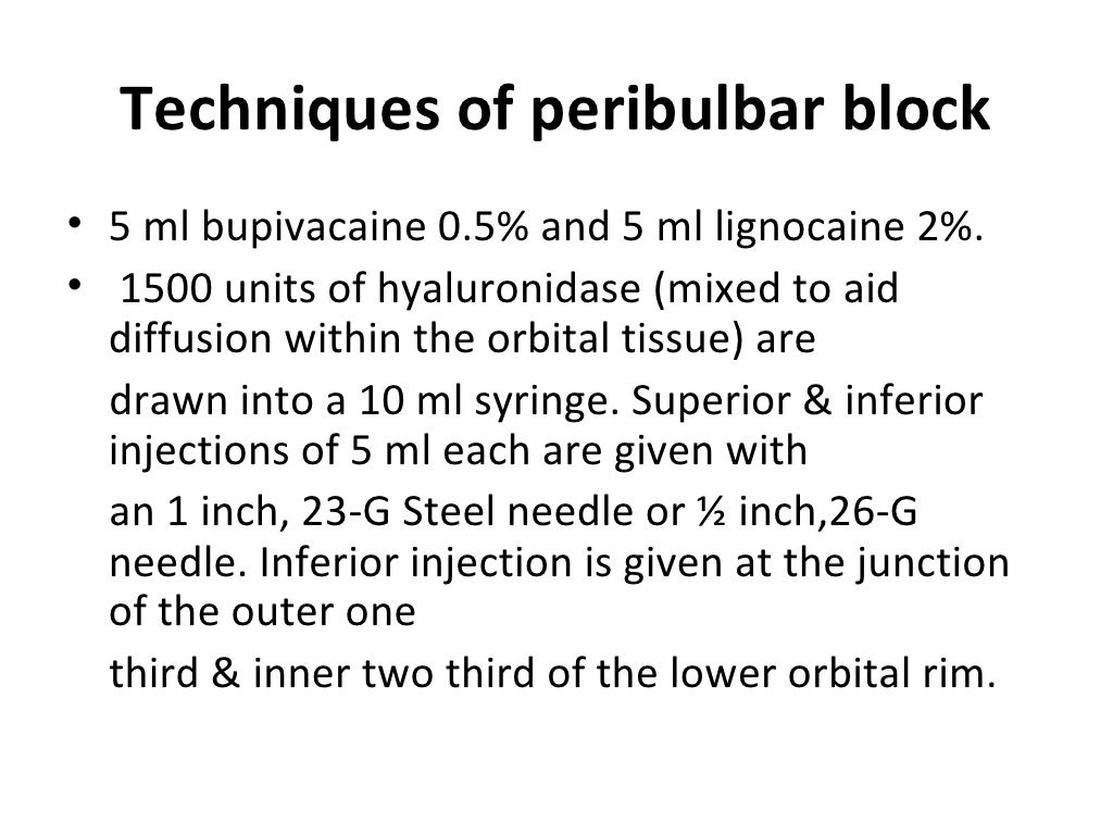 Peribulbar anaesthesia in eye surgery (4)