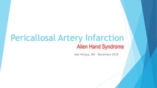 Pericallosal Artery Infarction
Alien Hand Syndrome
Ade Wijaya, MD – December 2018
 