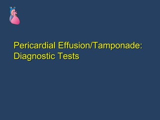 Pericardial Effusion/Tamponade: Diagnostic Tests 