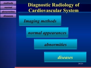 Diagnostic Radiology of Cardiovascular System /231 Imaging methods normal appearances abnormities diseases methods normal abnormities diseases 