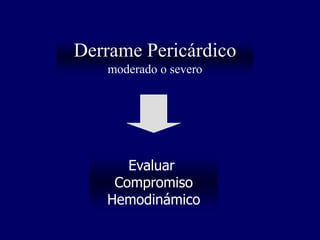 Derrame Pericárdico
   moderado o severo




      Evaluar
    Compromiso
   Hemodinámico
 