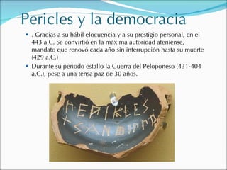 Pericles y el apogeo de Atenas | PPT