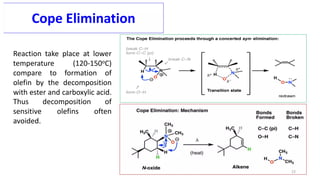 Reaction take place at lower
temperature (120-150oC)
compare to formation of
olefin by the decomposition
with ester and carboxylic acid.
Thus decomposition of
sensitive olefins often
avoided.
23
 