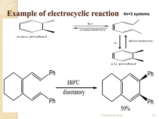Example of electrocyclic reaction 4n+2 systems
40S.Ravikumar M.Sc
 