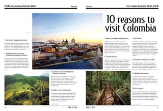 Tourism

Tourism

10 reasons to
visit Colombia

Cartagena. 

5. Nature, sustainability and biodiversity
Colombia is one o...