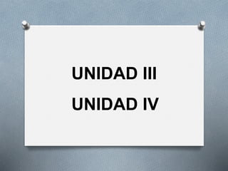 UNIDAD III
UNIDAD IV
 